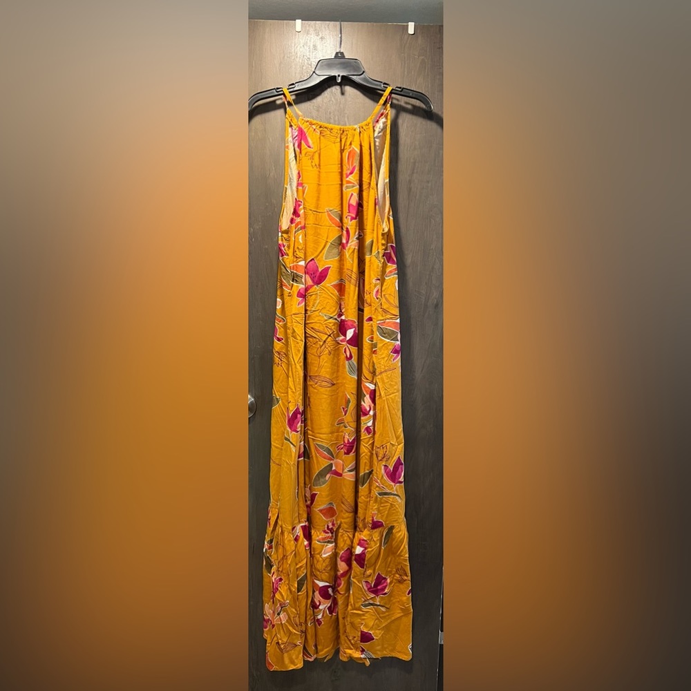 Ava & Viv Mustard Yellow Floral Maxi Dress
